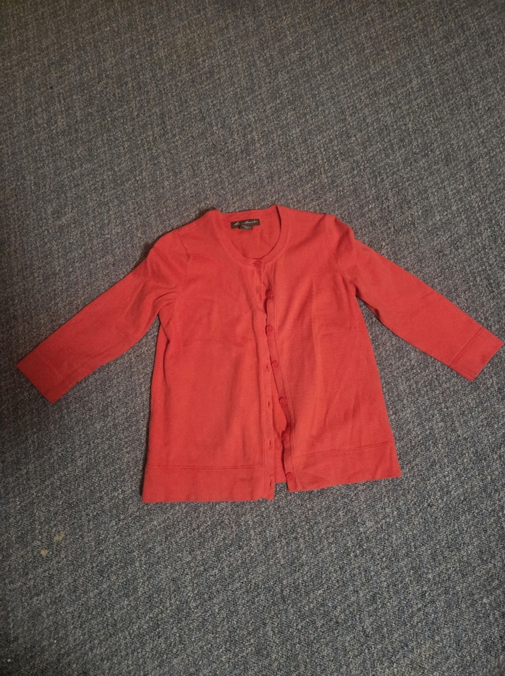 Eddie Bauer vibrant red button-front sweater